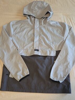 Men's Rip Curl Wind Breaker Jacket - Light Gray & Dark Gray Size M